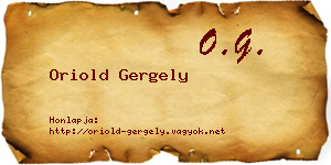 Oriold Gergely névjegykártya